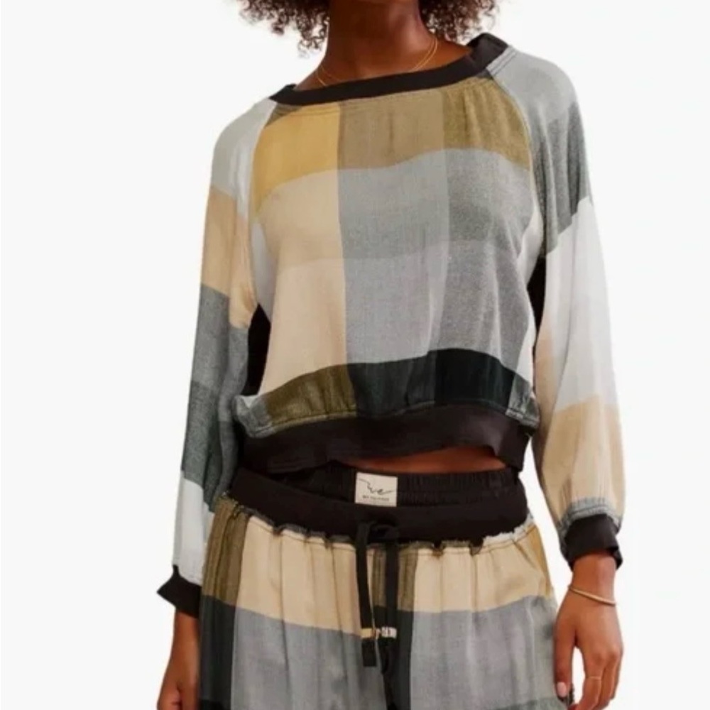 NWT Free People Intimately Sugar Cookie Flannel Sweatshirt, Women’s Size XSmall